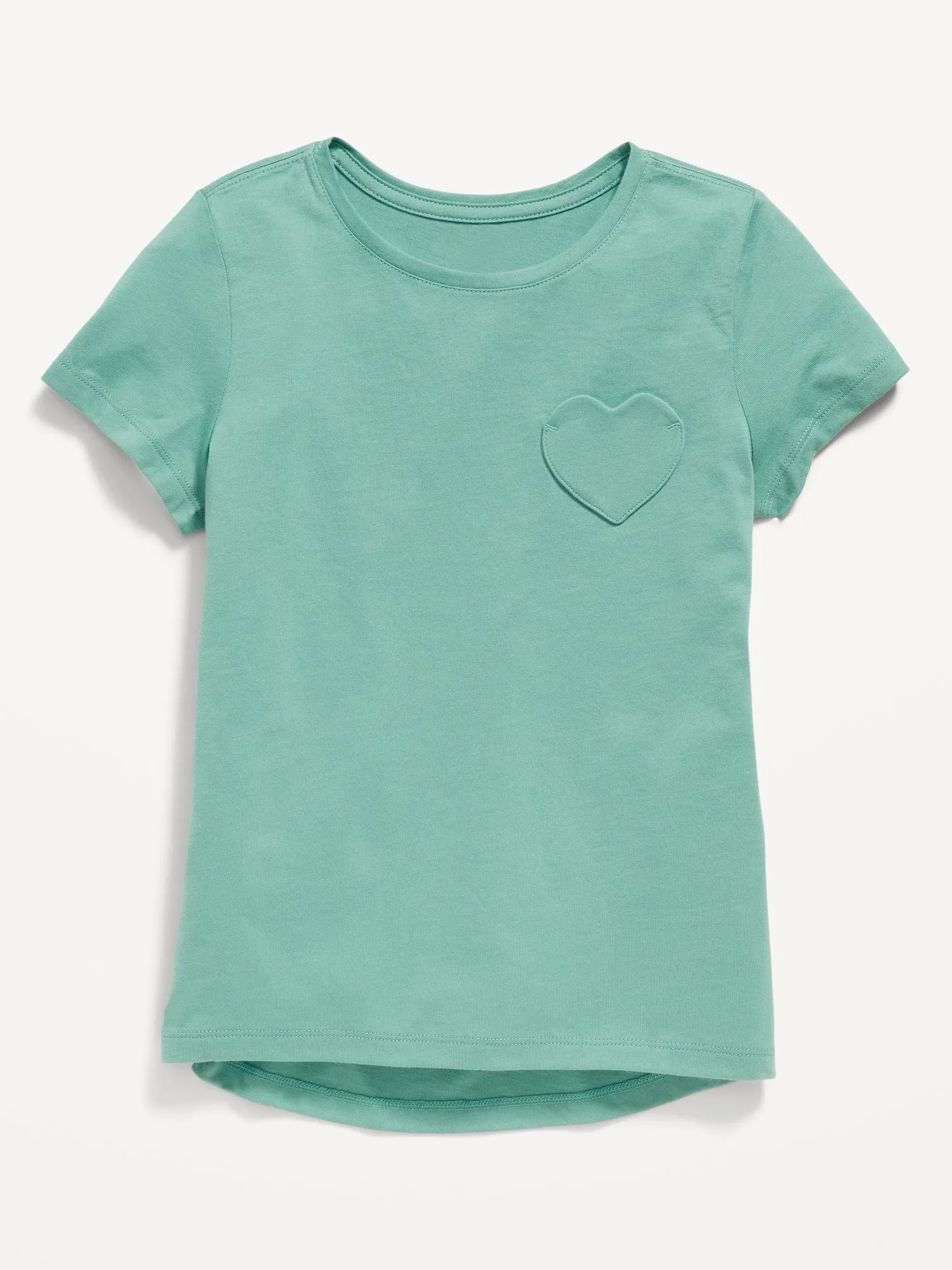 Softest Short-Sleeve Heart-Pocket T-Shirt for Girls
