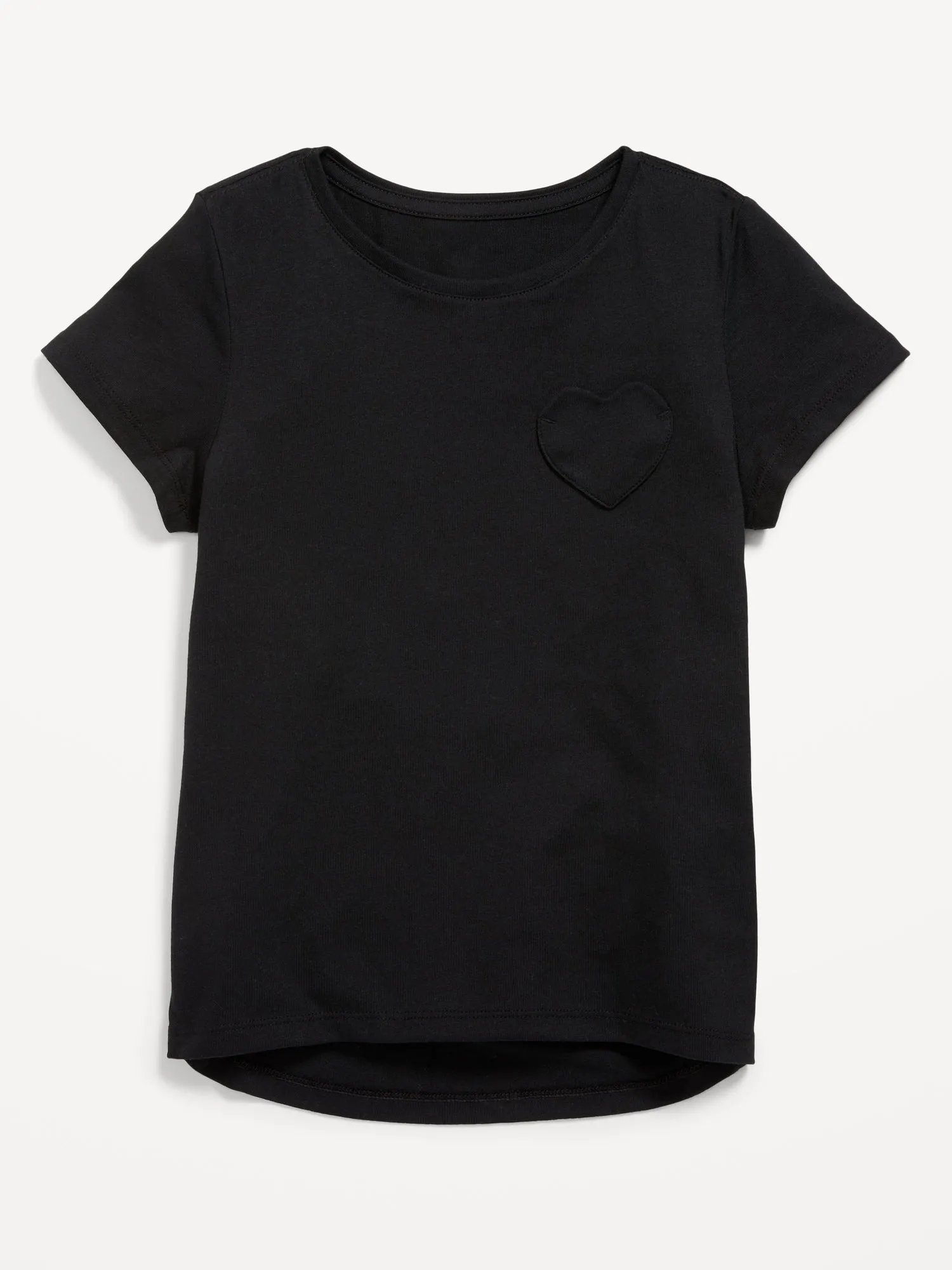 Softest Short-Sleeve Heart-Pocket T-Shirt for Girls