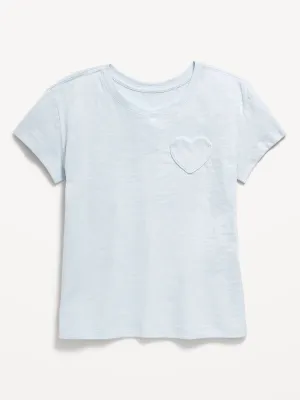 Softest Short-Sleeve Heart-Pocket T-Shirt for Girls