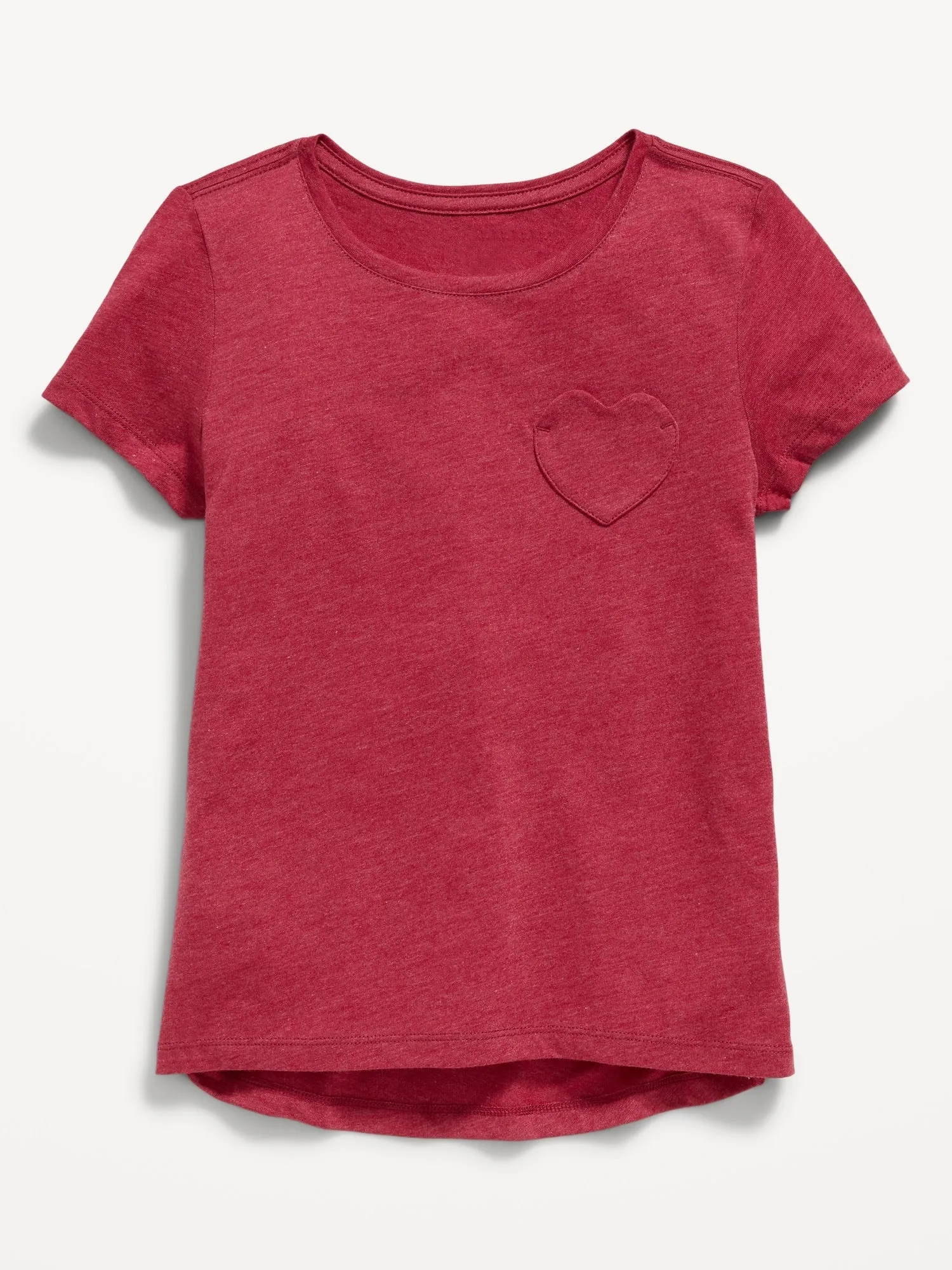 Softest Short-Sleeve Heart-Pocket T-Shirt for Girls