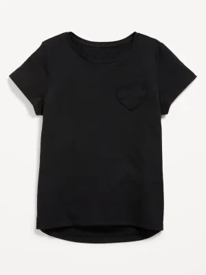 Softest Short-Sleeve Heart-Pocket T-Shirt for Girls