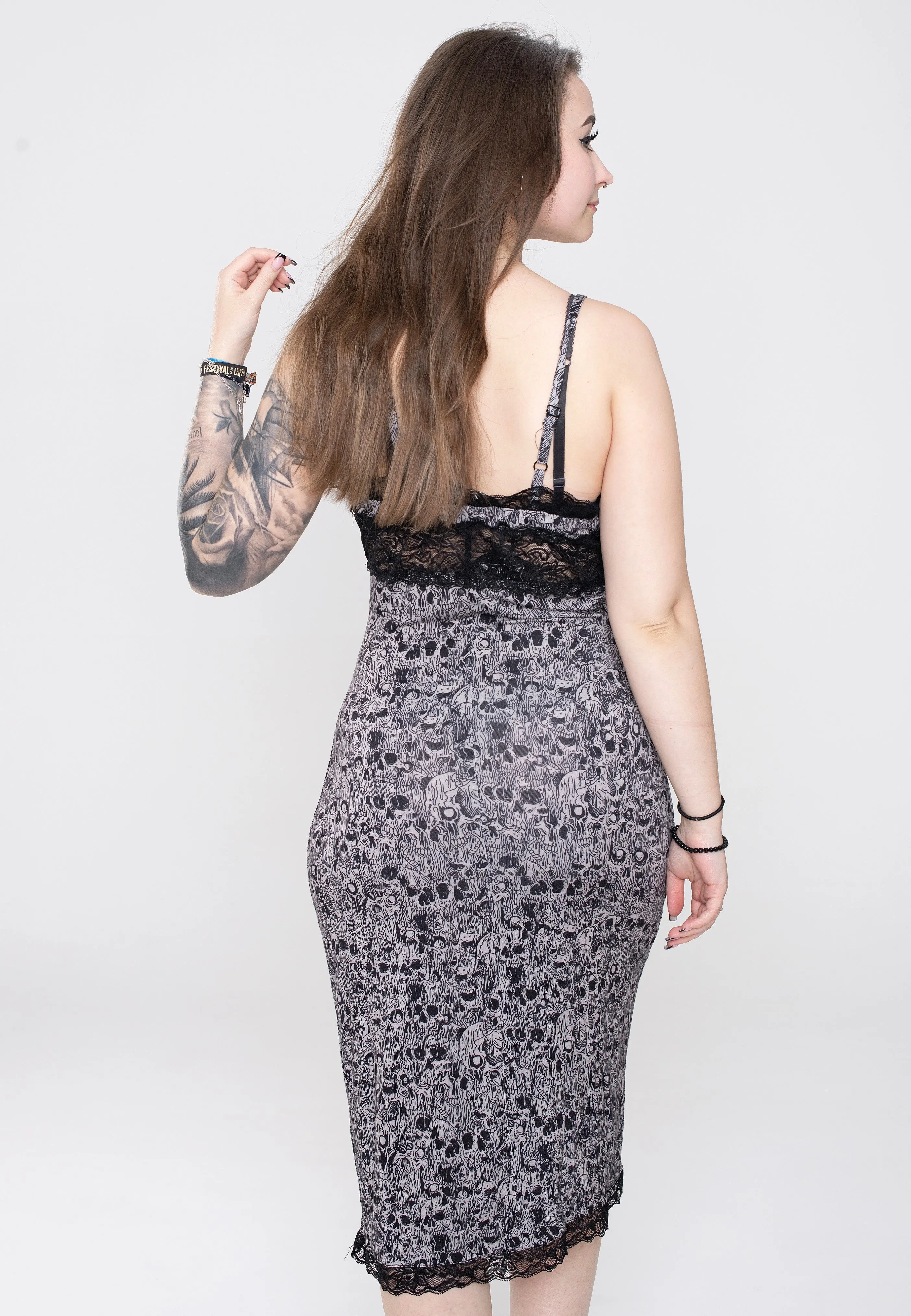 Sourpuss Clothing - Melting Skulls Slip Away - Dress