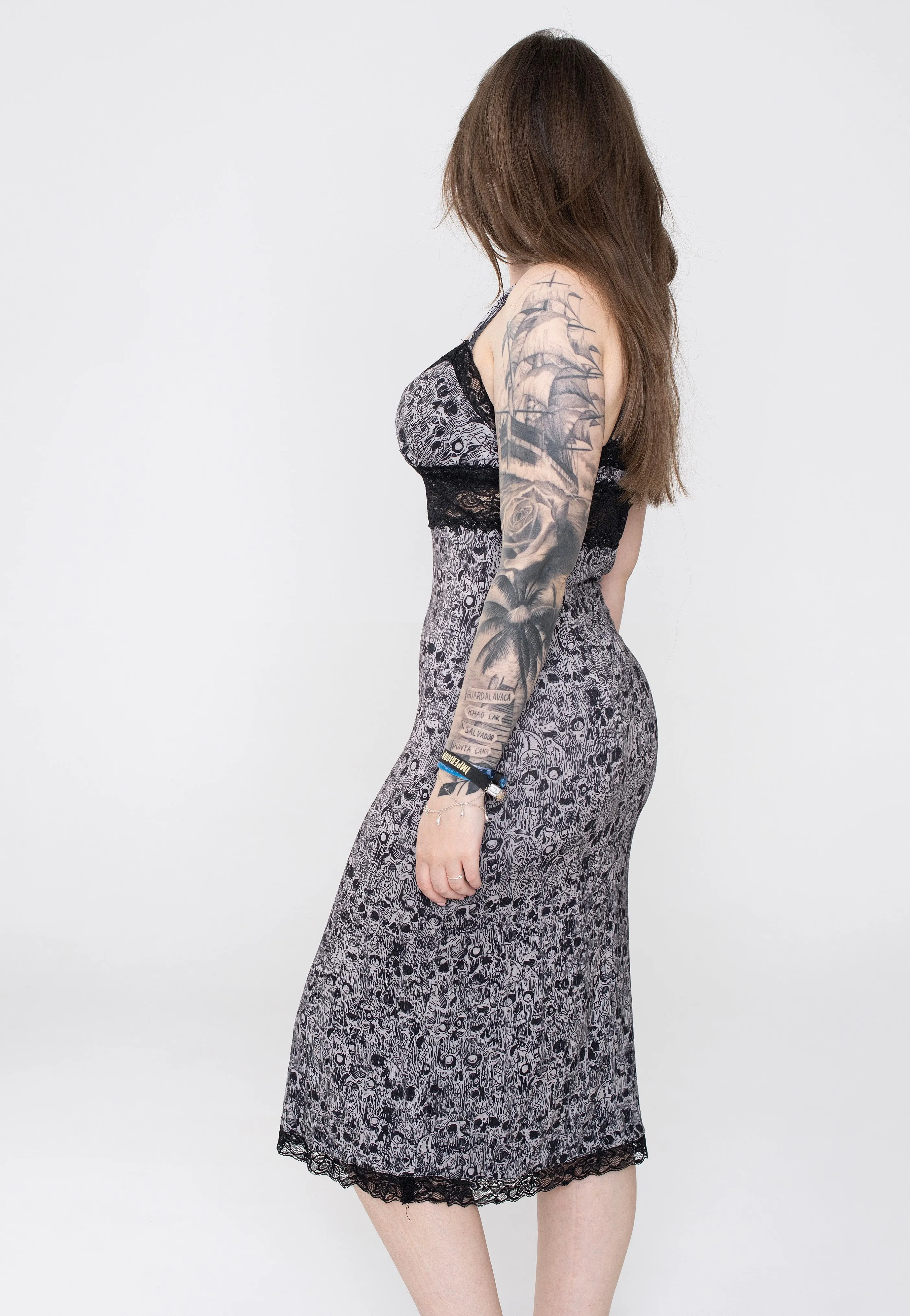 Sourpuss Clothing - Melting Skulls Slip Away - Dress
