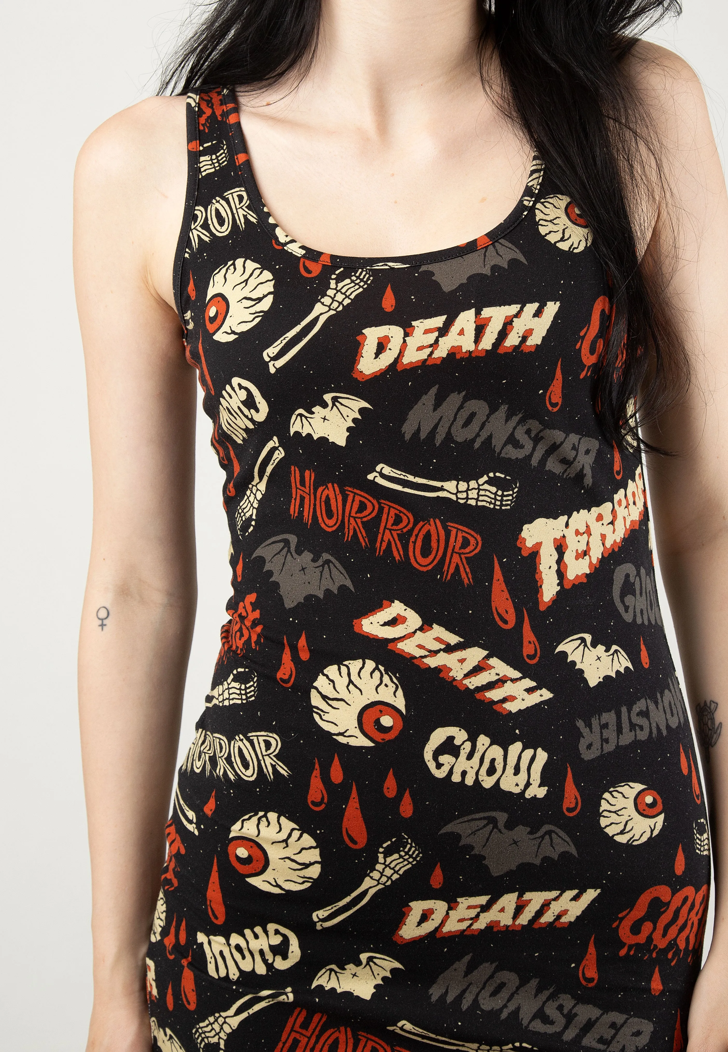 Sourpuss Clothing - Oh The Horror Black - Dress