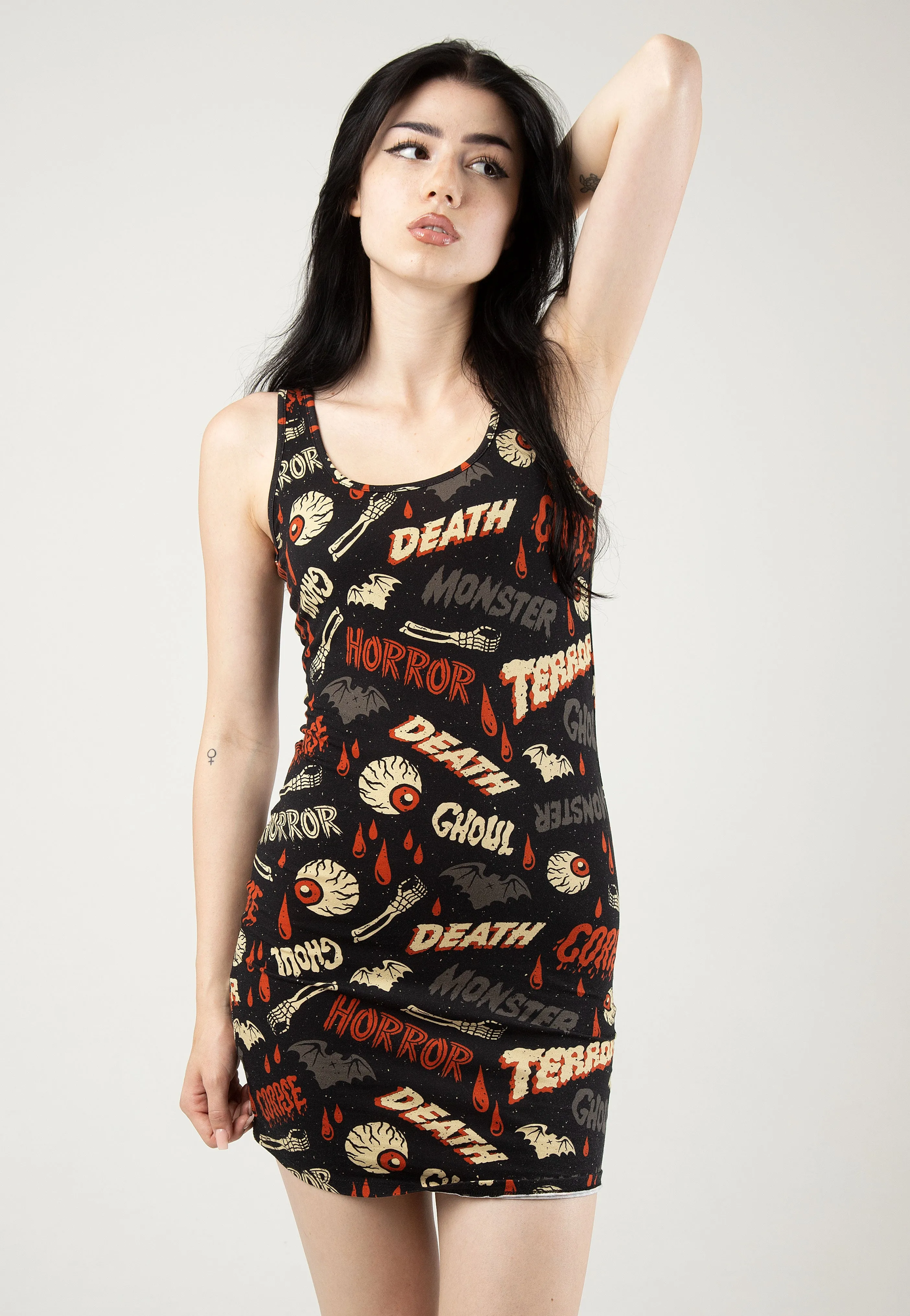 Sourpuss Clothing - Oh The Horror Black - Dress