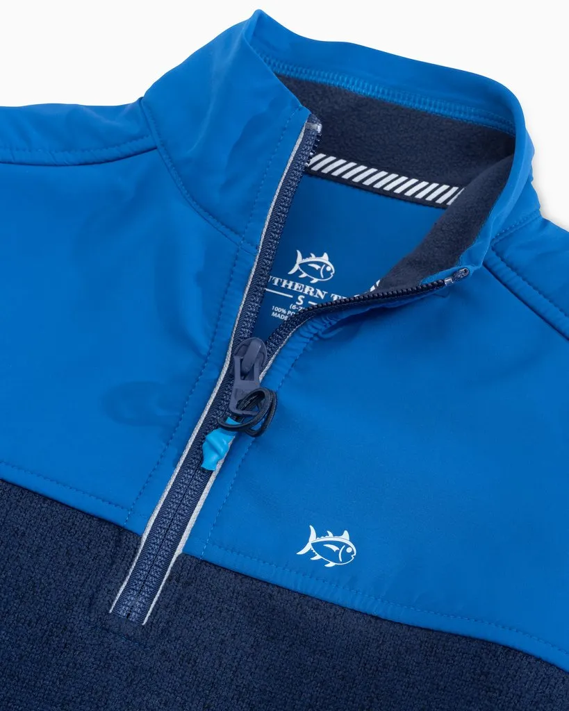 Southern Tide Boy's Cottage Sweater Fleece Quarter Zip - True Navy