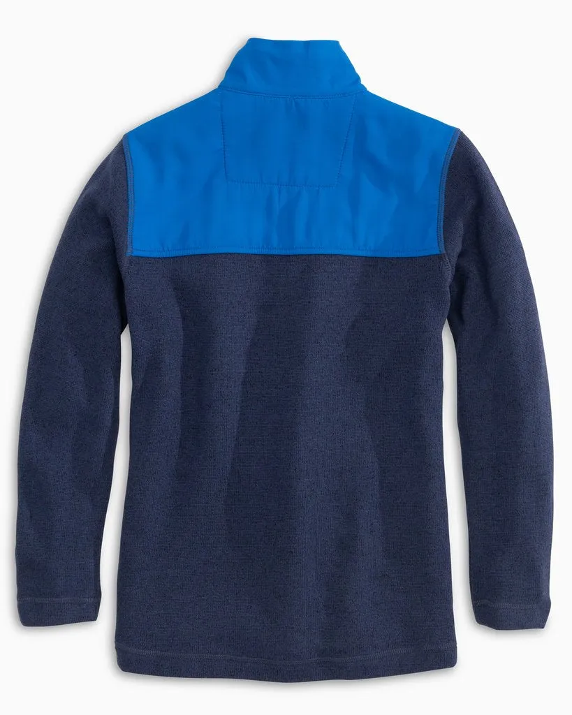 Southern Tide Boy's Cottage Sweater Fleece Quarter Zip - True Navy
