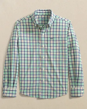 Southern Tide Boys Intercoastal Glenmoor Plaid Sport Shirt - Light Indigo