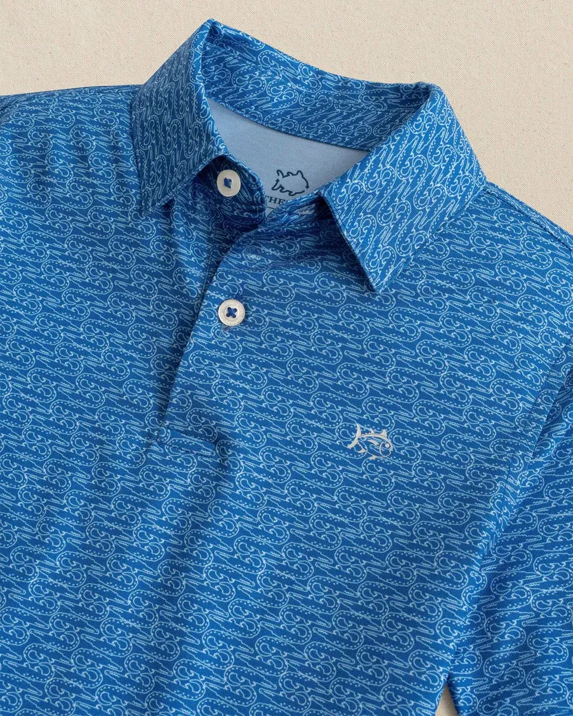 Southern Tide Boys Make It Snappy Performance Polo - Blue Lolite