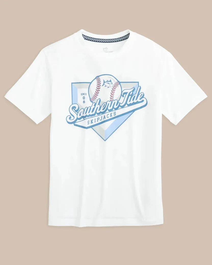 Southern Tide Boy's Skipjacks Baseball Performance Short Sleeve T-Shirt - Classic White