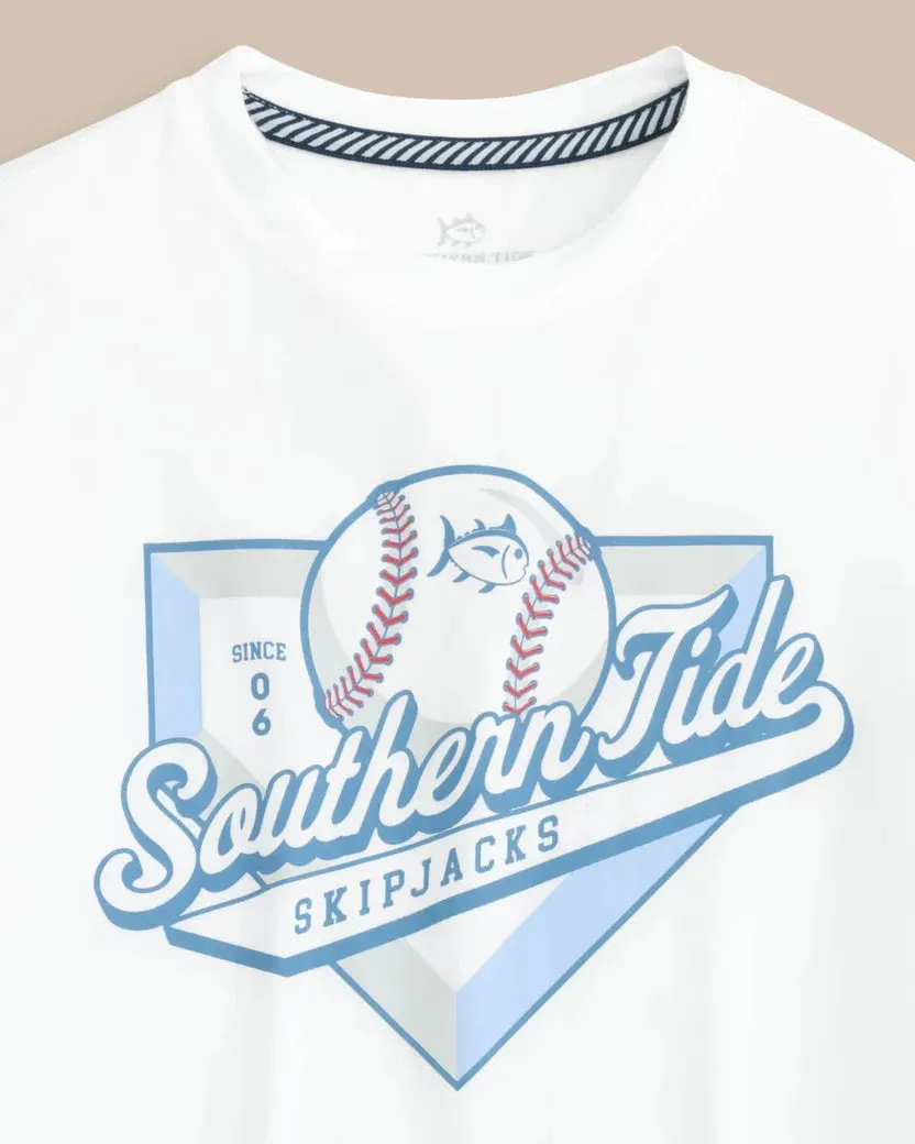 Southern Tide Boy's Skipjacks Baseball Performance Short Sleeve T-Shirt - Classic White