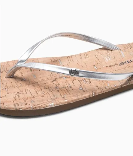 Southern Tide Women's Promenade Cork Flip Flop - Metallic Silver