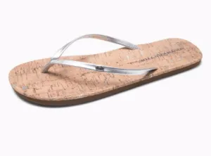 Southern Tide Women's Promenade Cork Flip Flop - Metallic Silver