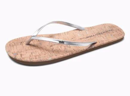 Southern Tide Women's Promenade Cork Flip Flop - Metallic Silver