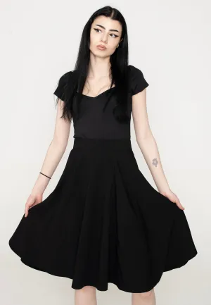 Steady Clothing - High Waist Thrills Black - Swing Skirt