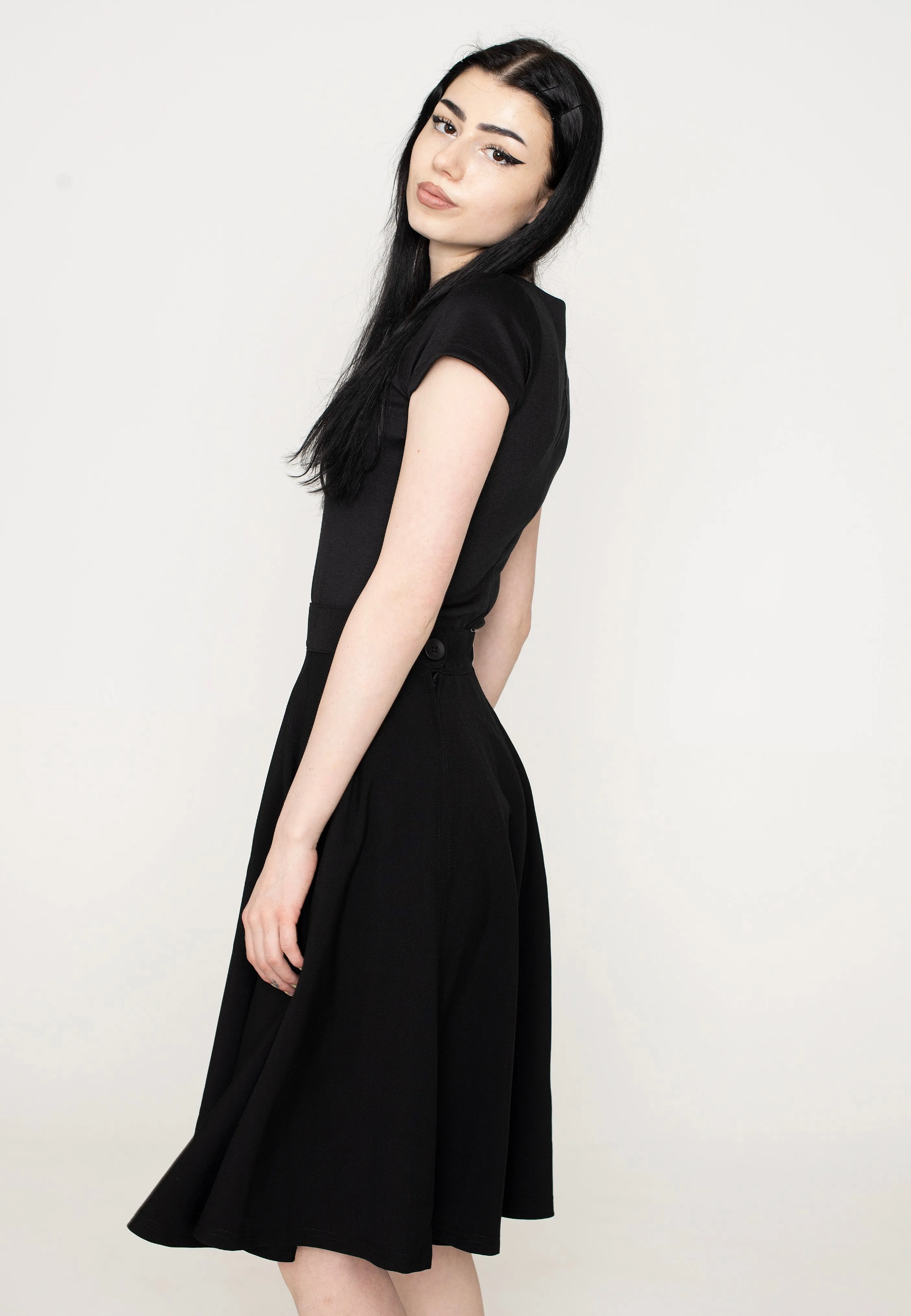 Steady Clothing - High Waist Thrills Black - Swing Skirt