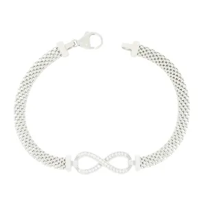 Sterling Silver Mesh Chain Infinity Bracelet