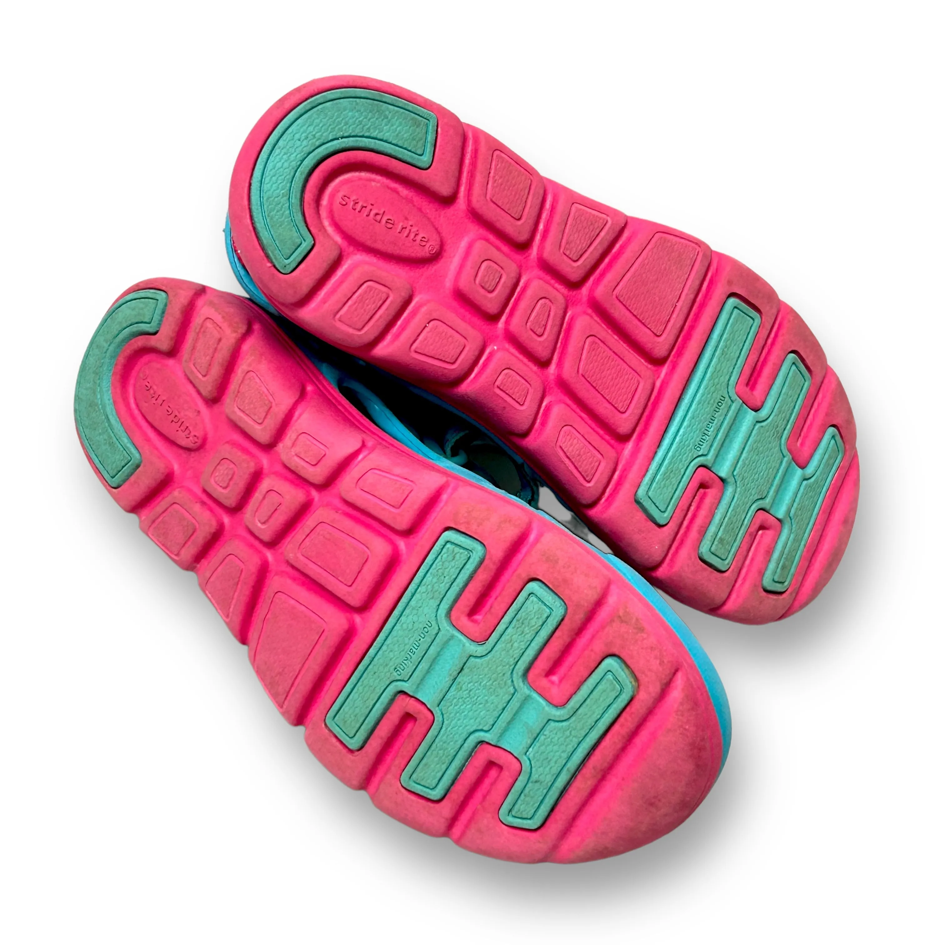 Stride Rite Made 2 Play Youth Girl Size 1 Aqua & Pink Phibian Sandals
