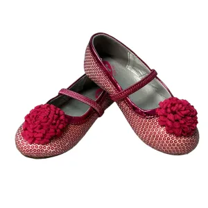 Stride Rite Toddler Girl Size 8 Shimmery Pink Pom-Pom Shoes