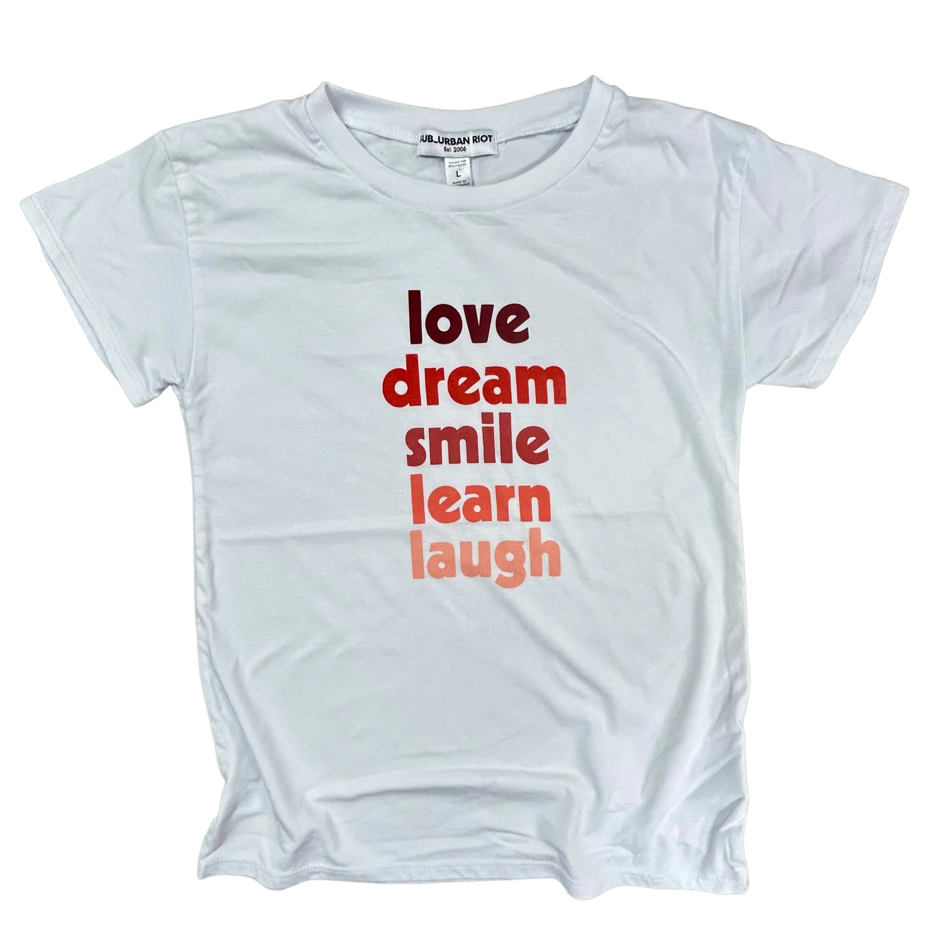 Sub_Urban RIOT Youth Girl Size 10/12 Love Dream Smile Printed Tee