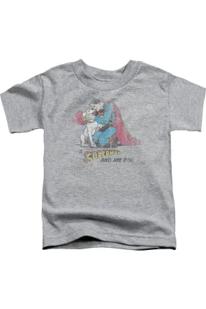 Superman And His Dog Short Sleeve Toddler Tee / T-Shirt