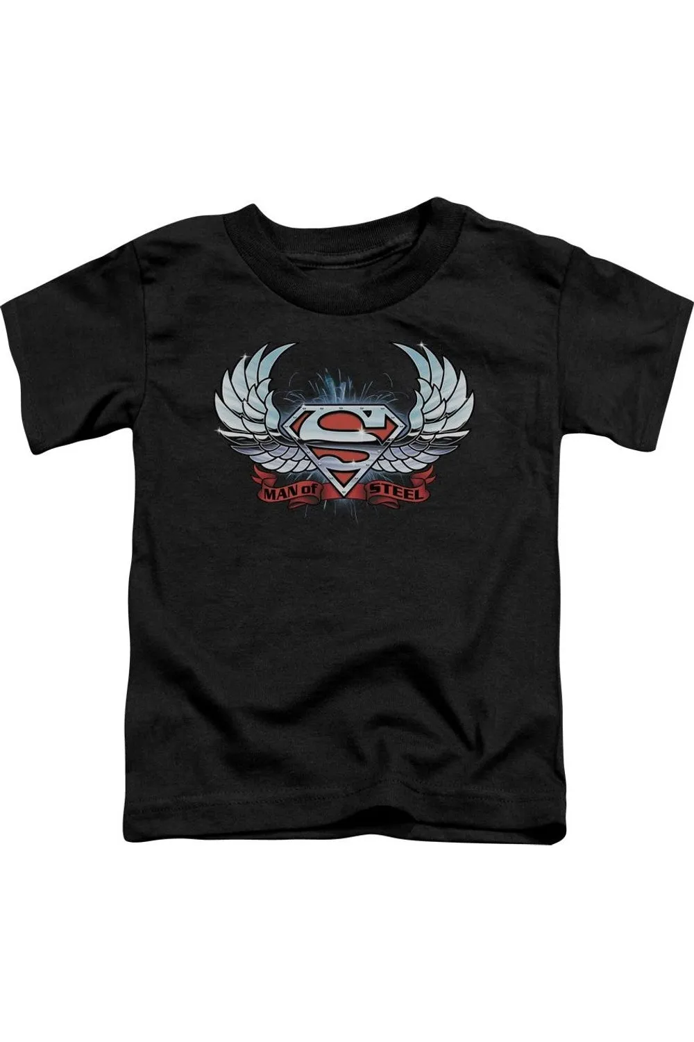 Superman Chrome Wings Shield Short Sleeve Toddler Tee / T-Shirt