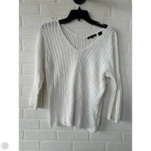 Sweater By Jeanne Pierre In Cream, Size: L