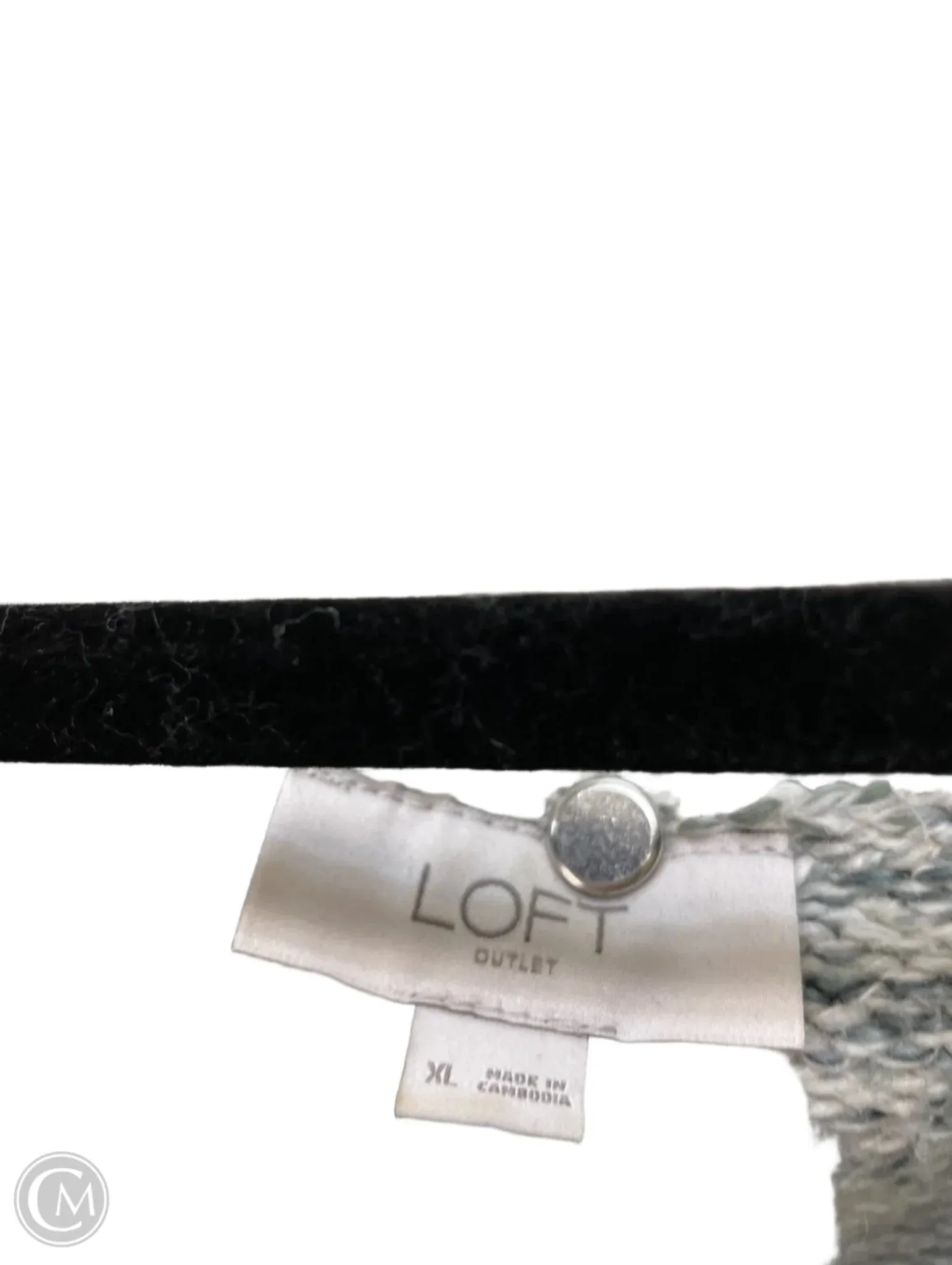 Sweater By Loft In Grey & White, Size: Xl