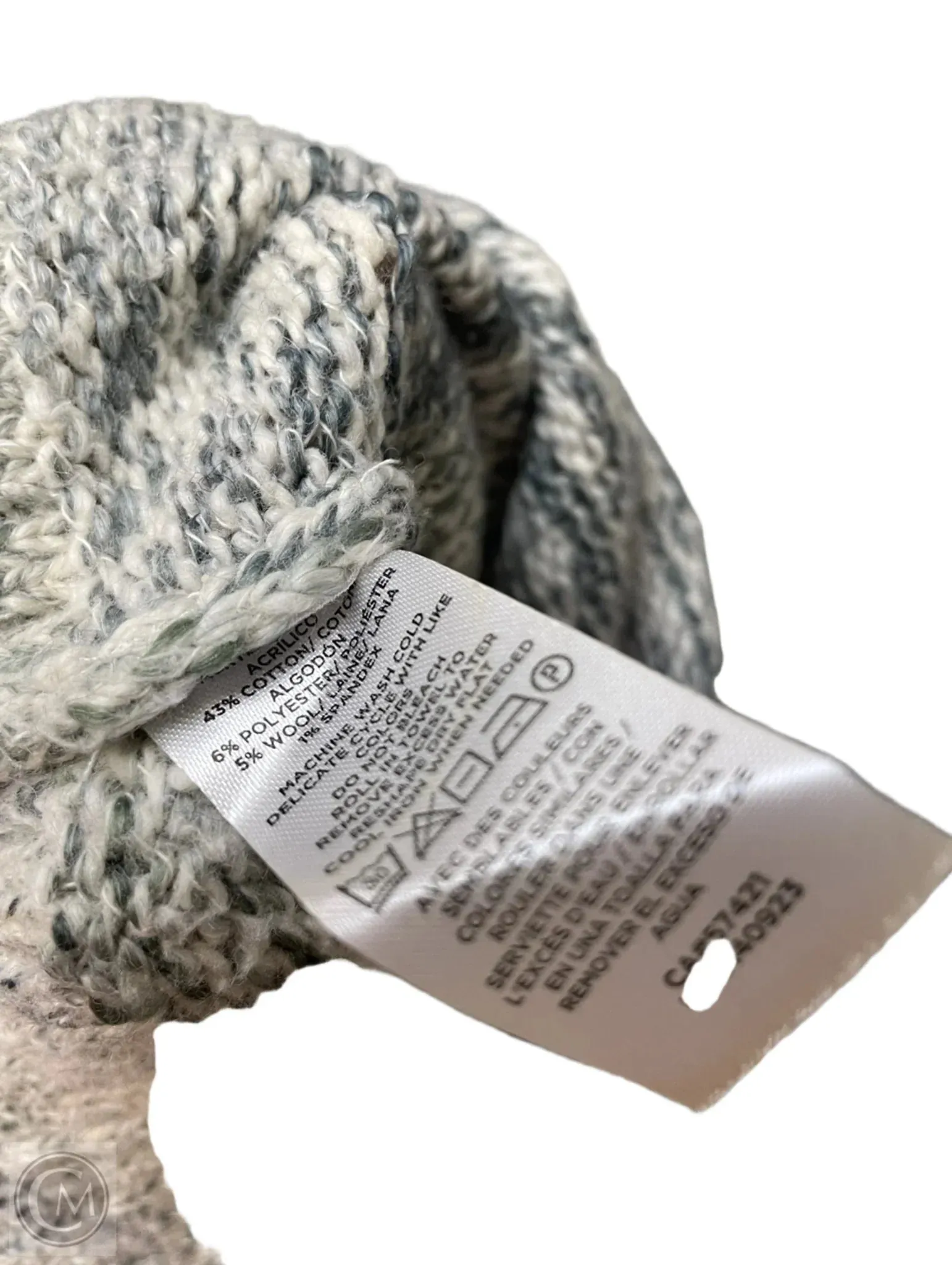 Sweater By Loft In Grey & White, Size: Xl
