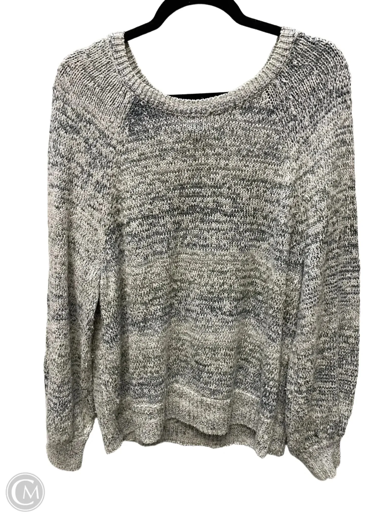 Sweater By Loft In Grey & White, Size: Xl