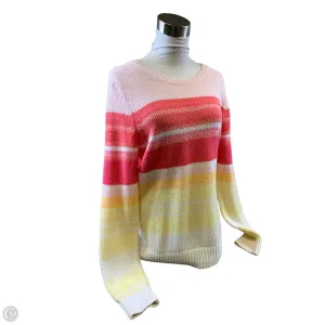 Sweater By Loft In Orange & Yellow, Size: L