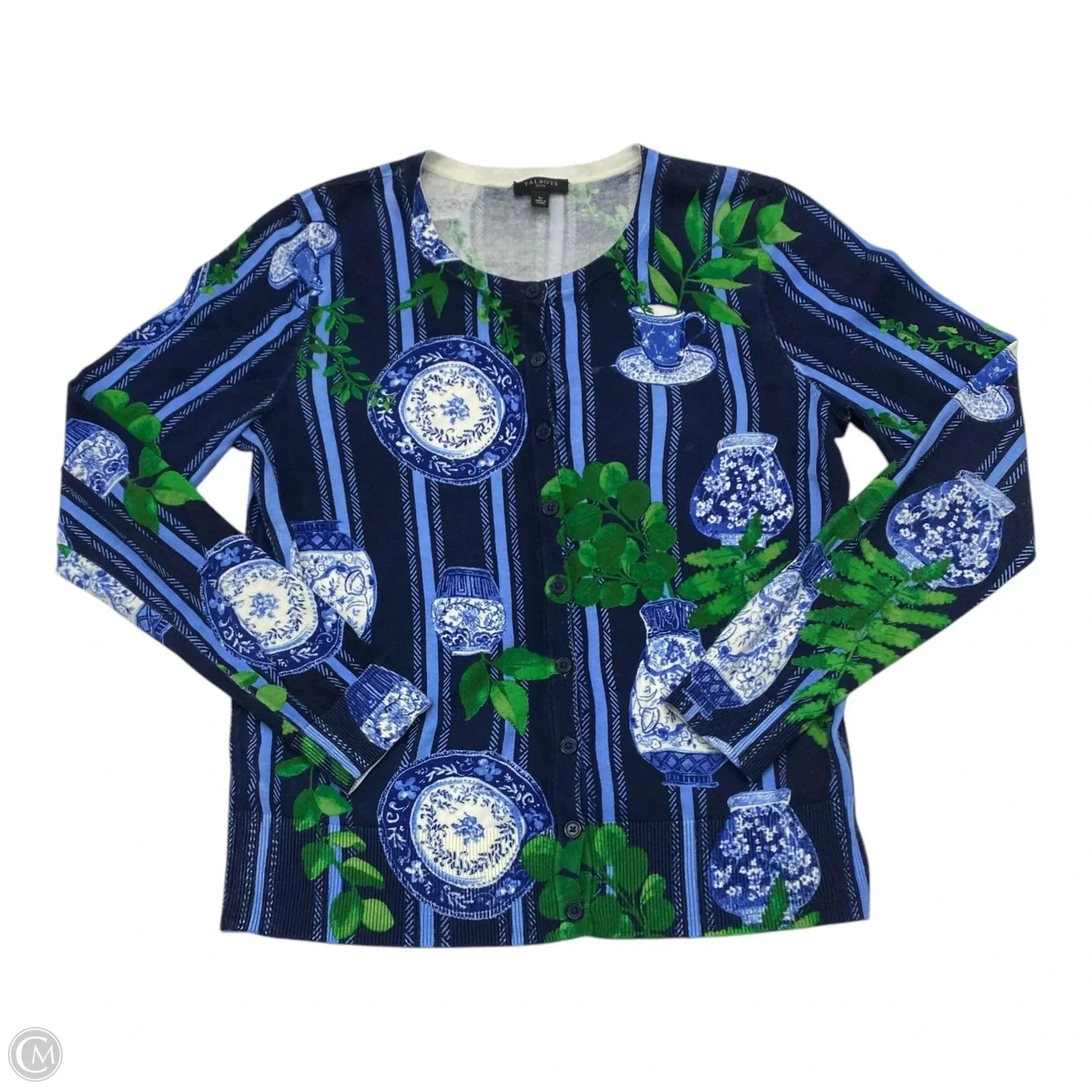 Sweater By Talbots In Blue & Green, Size: Sp