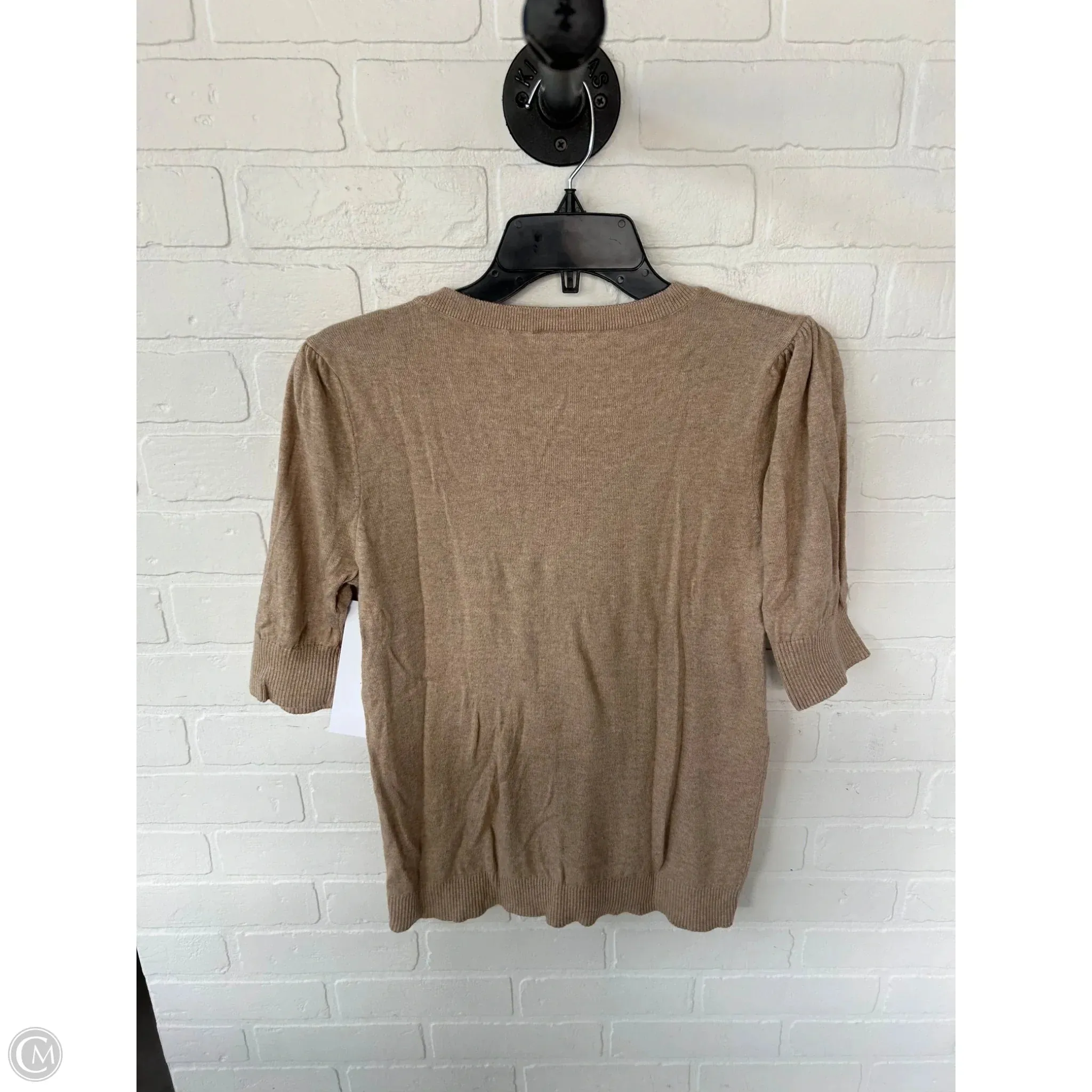 Sweater Short Sleeve By Loft In Tan, Size: S