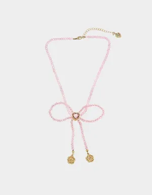 SWEETHEART SWOON BOW PENDANT PINK Betsey Johnson