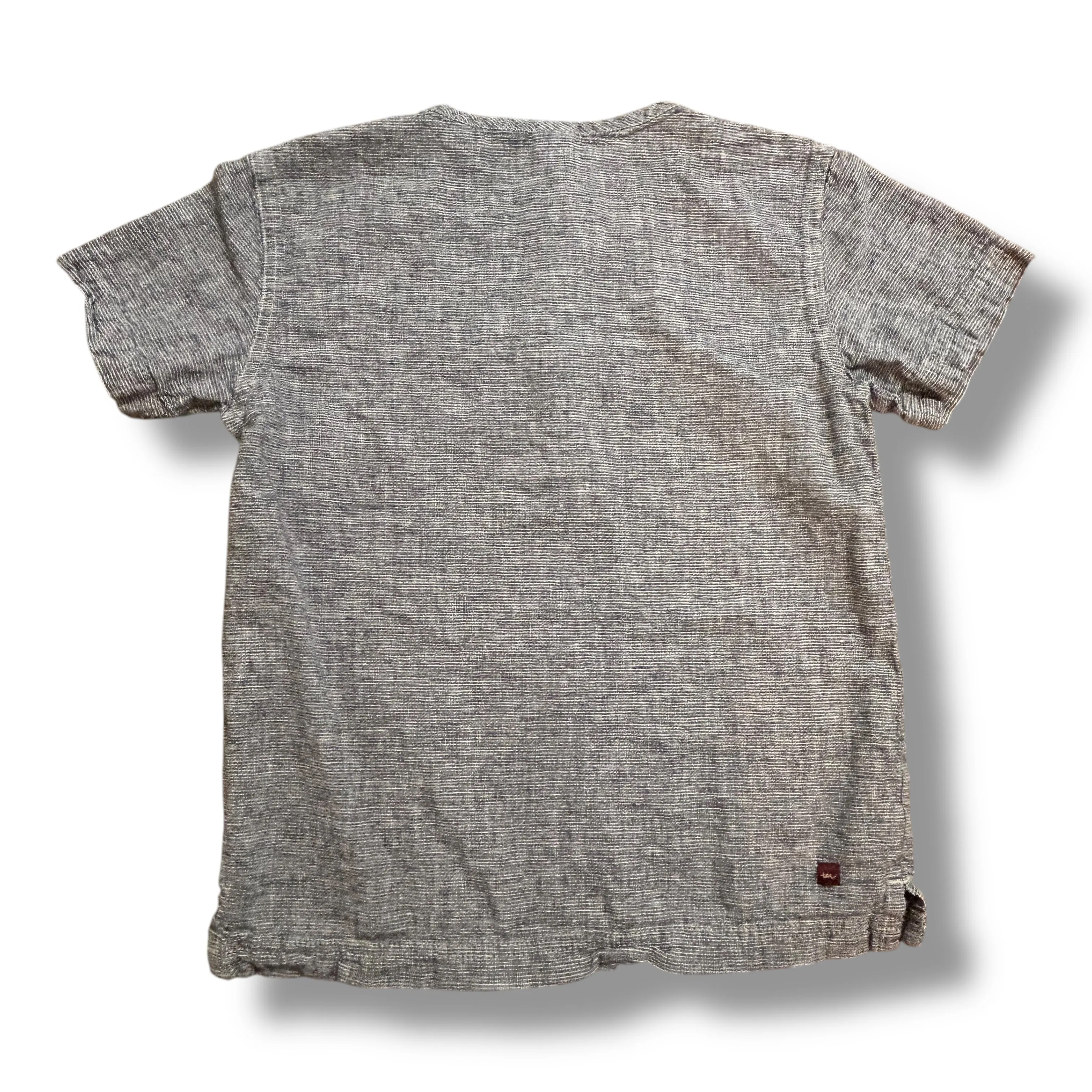 Tea Boys Size 10 Youth Linen and Cotton Blend Henley Pocket Shirt
