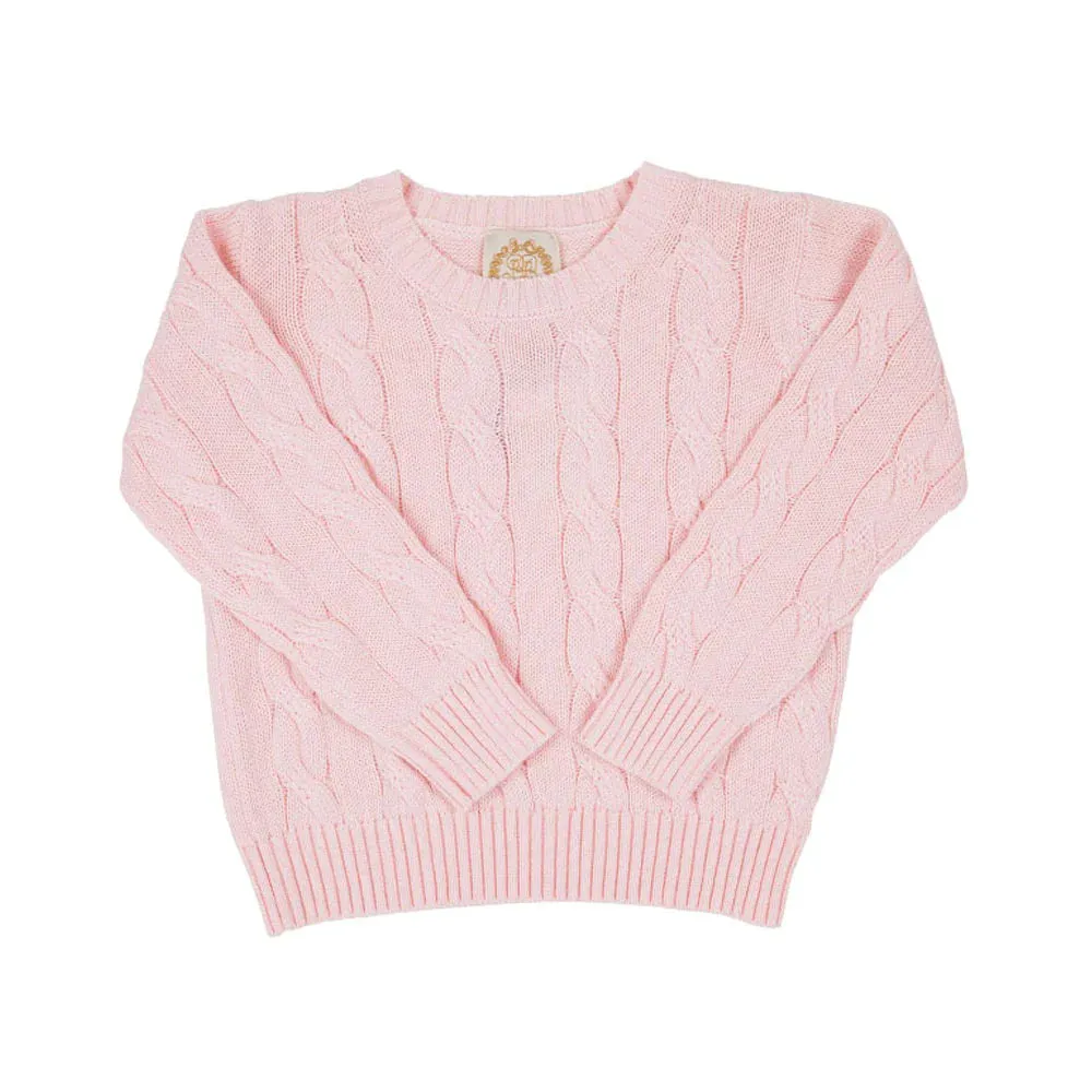 The Beaufort Bonnet Company Girl's Crawford Crewneck - Palm Beach Pink