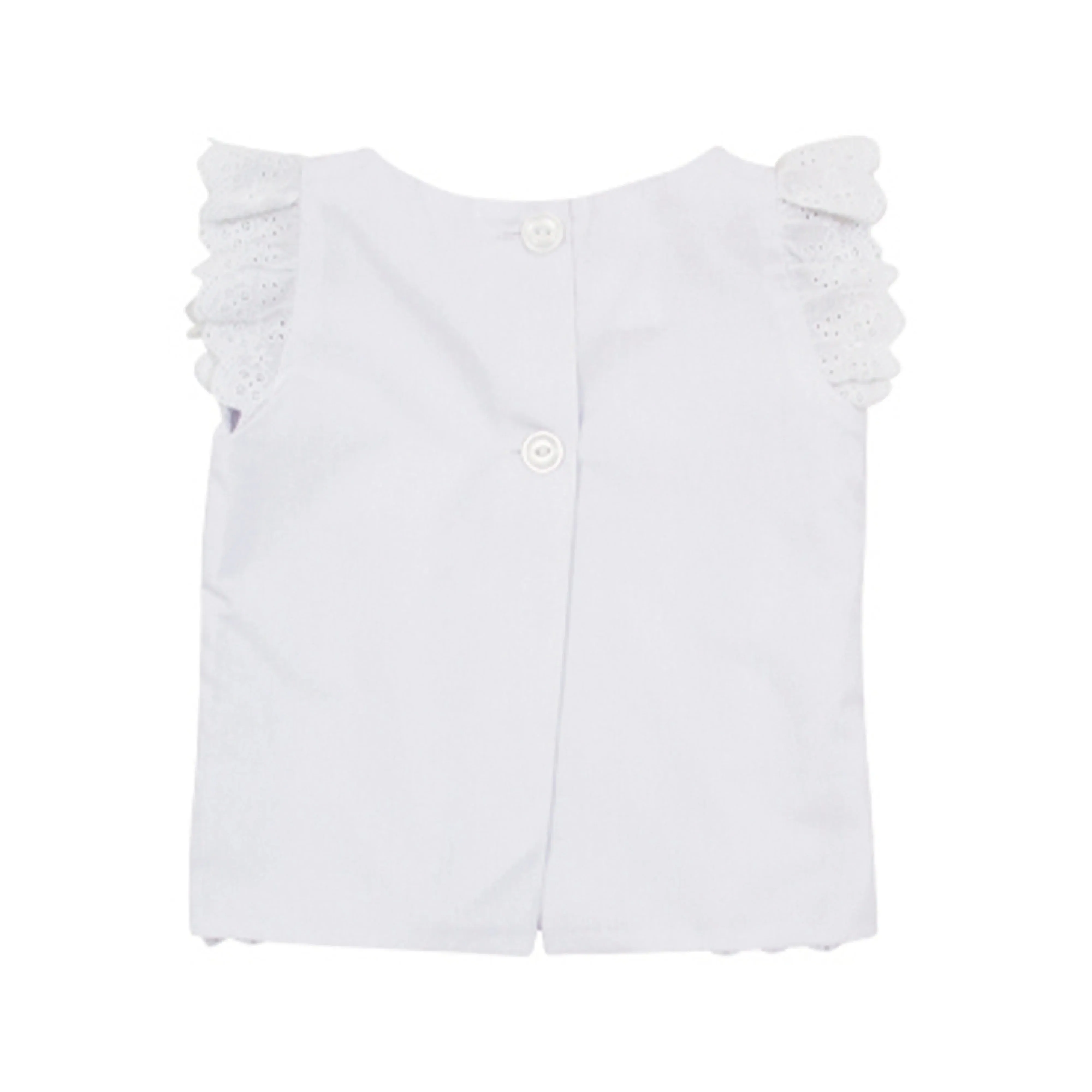 The Beaufort Bonnet Company Girl's Ellie's Eyelet Top - Worth Avenue White