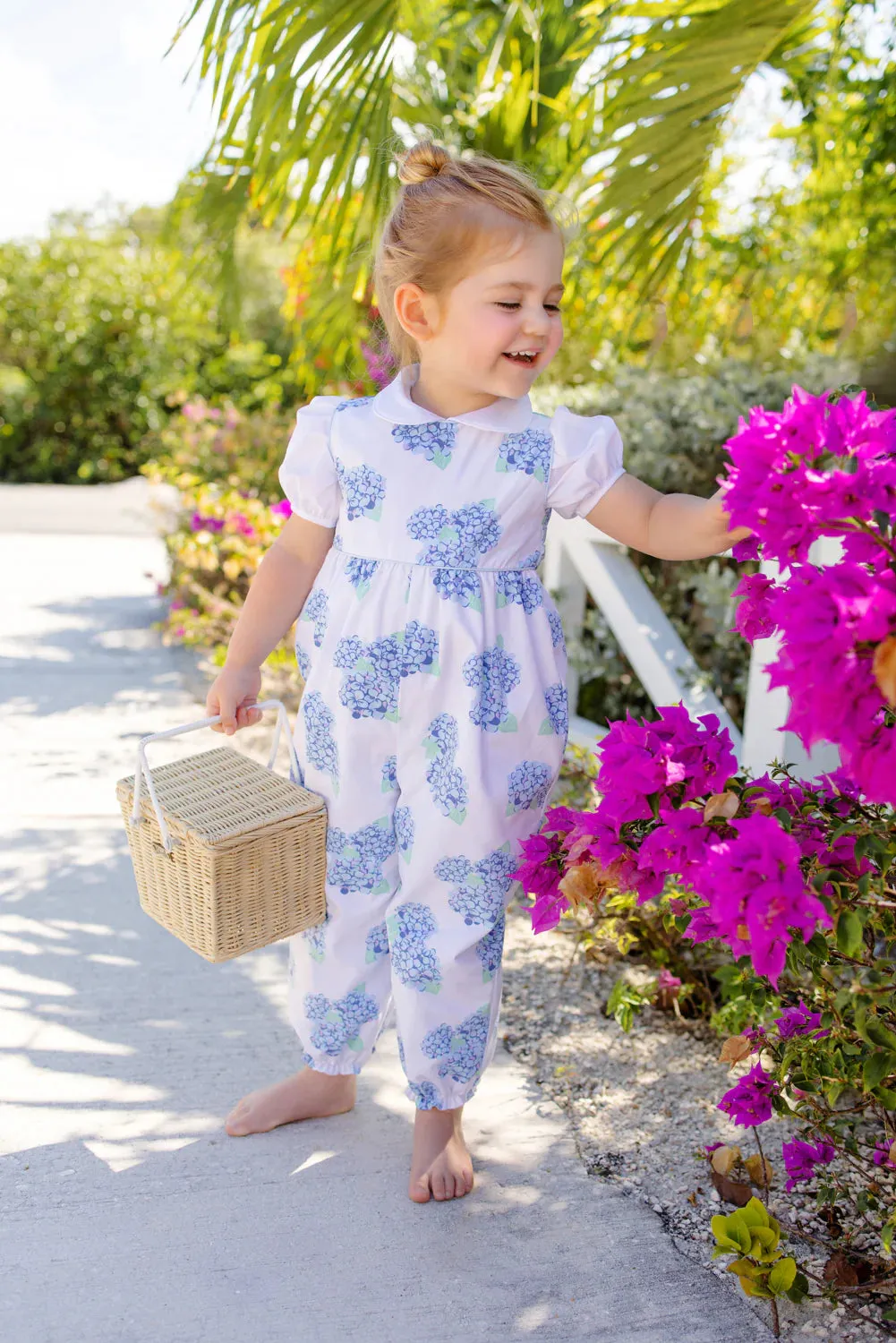 The Beaufort Bonnet Company Girl's Maude's Peter Pan Collar Shirt (Short Sleeve Pima) - Worth Avenue White