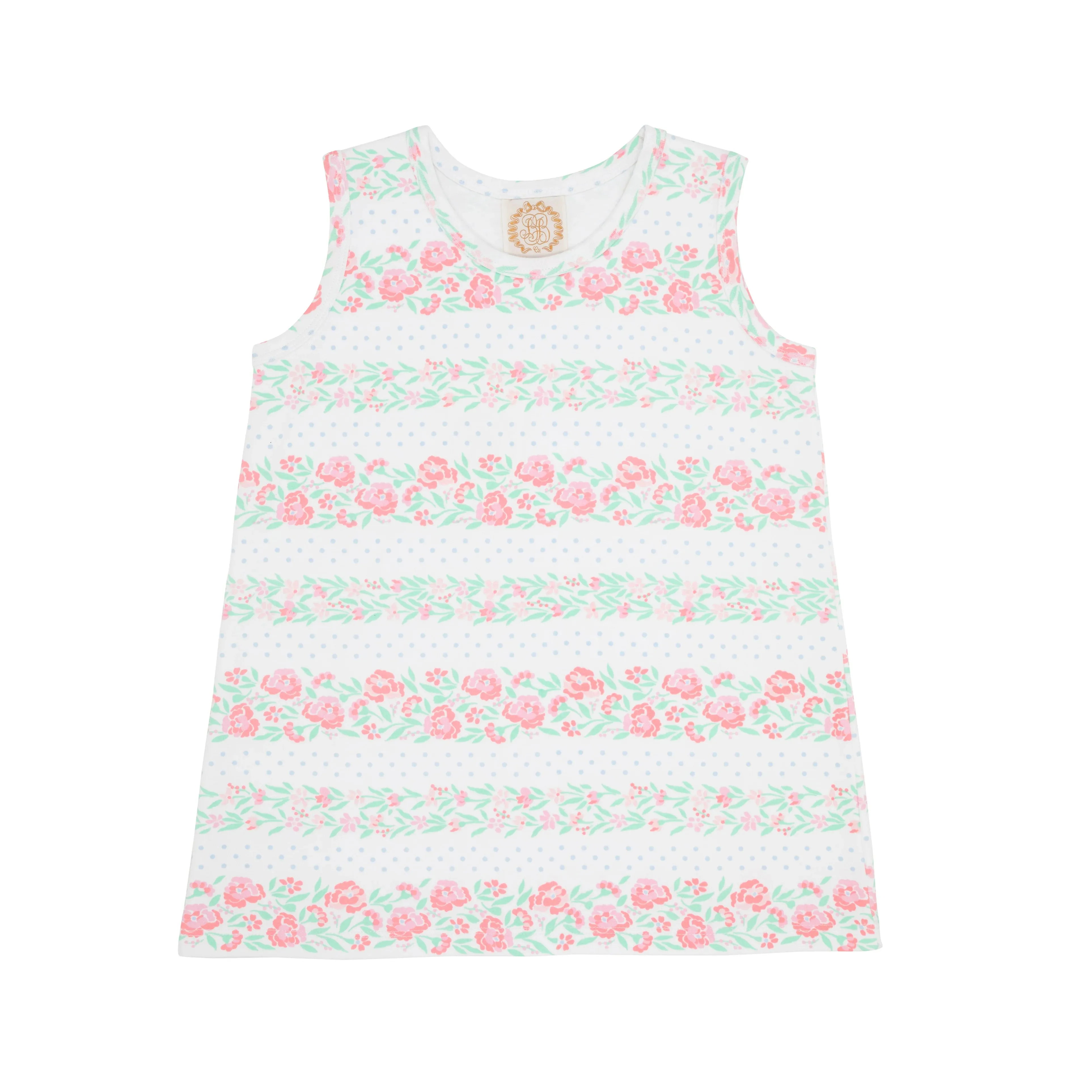 The Beaufort Bonnet Company Girl's Sleeveless Polly Play Shirt - Gasparilla Garlands