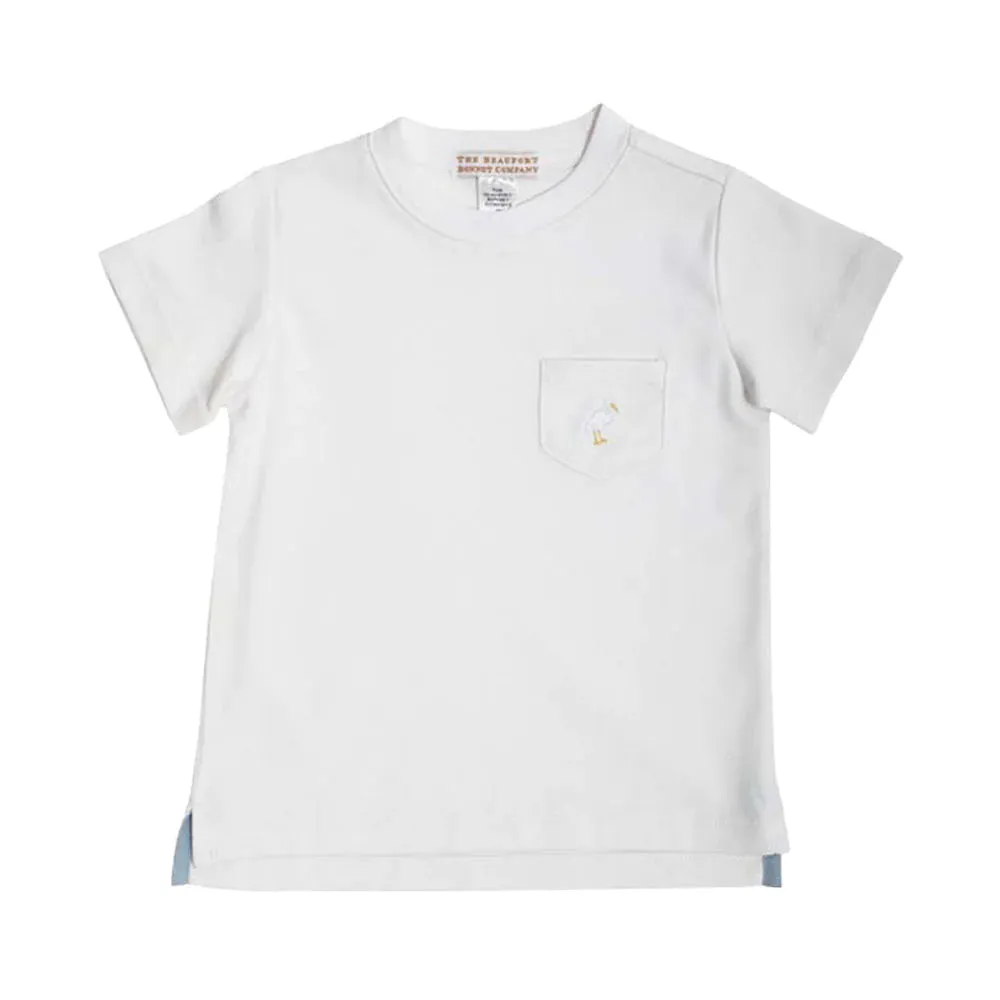 The Beaufort Bonnet Company Infant's Carter Crewneck - Worth Avenue White With Multicolor Stork