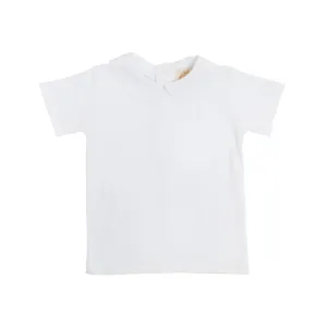 The Beaufort Bonnet Company Infant's Peter Pan Collar Shirt (Short Sleeve Pima) - Worth Avenue White