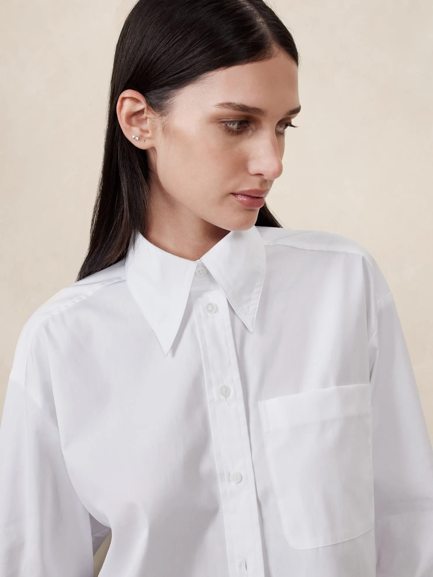 The Boxy Crop Shirt Banana Republic