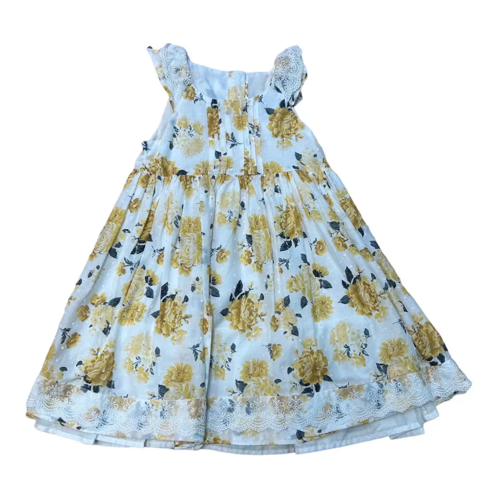 The Prairie Girls Size 4T Ivory Floral Lace Trimmed Specialty Dress