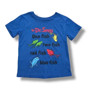 Toddler Boy Size 3T Shirt Dr Seuss One Fish, Two Fish Short Sleeve Tee