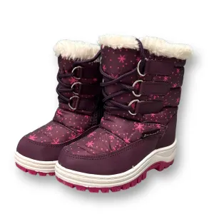 Toddler Girl Size 8 Pink & Purple Snowflake Print Snow Boots