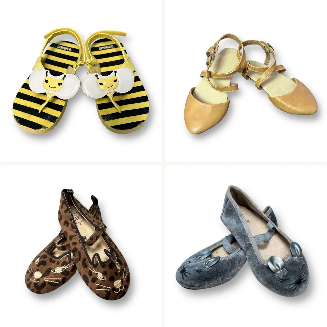 Toddler Girls Size 8 Sandals, Casual Shoes, and Dress Shoes - Lot of 4