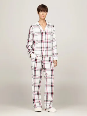 Tommy Hilfiger ORIGINAL Womens Pyjamas & Slippers Gift Set Heritage Check Ivory