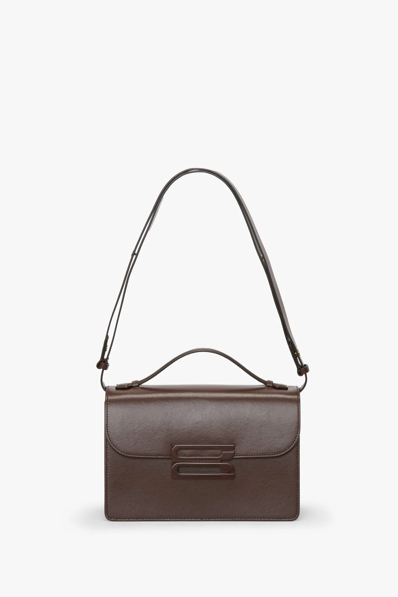 Tonal Dorian Bag In Dark Brown Smooth Leather Victoria Beckham