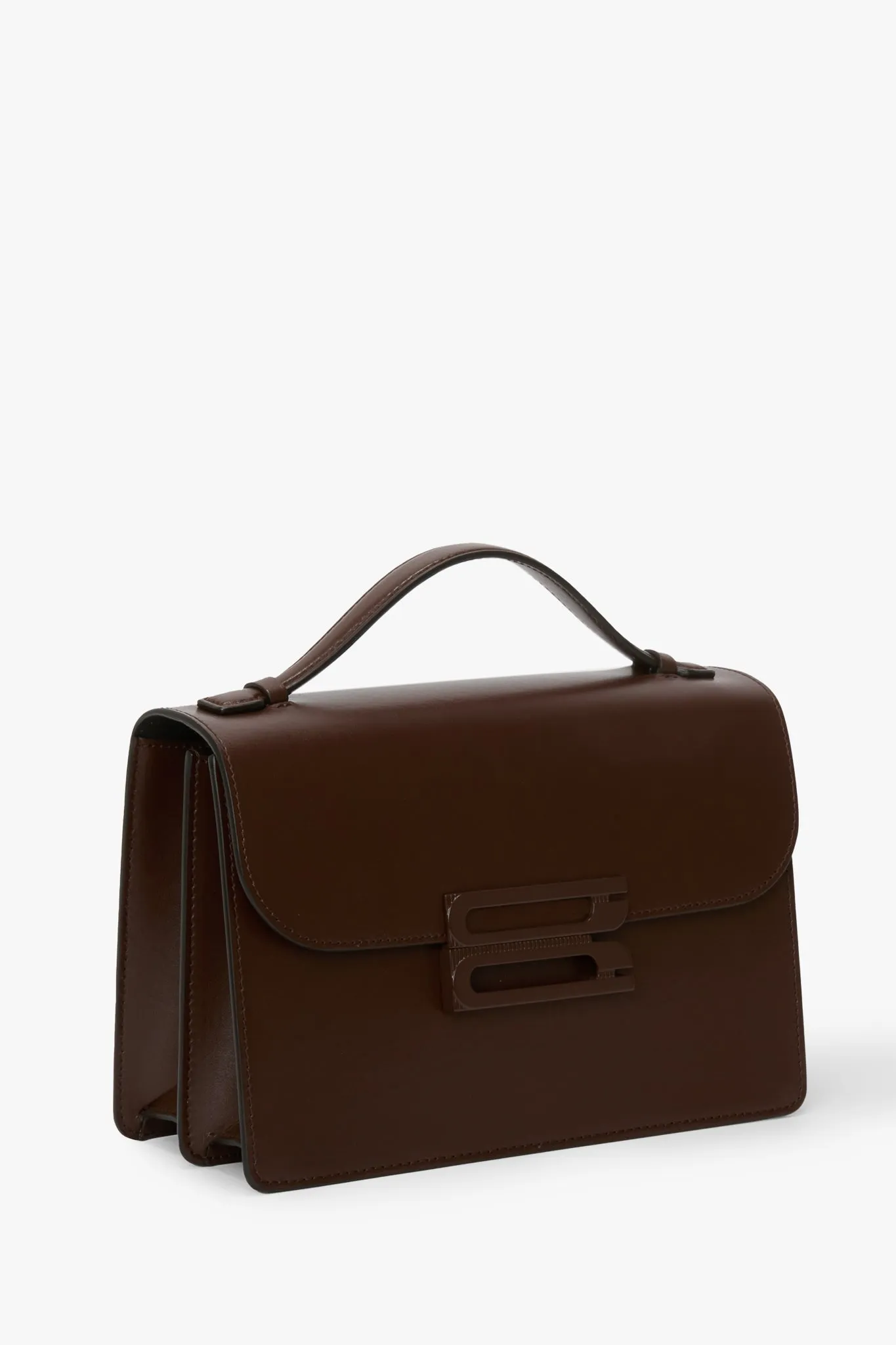 Tonal Dorian Bag In Dark Brown Smooth Leather Victoria Beckham