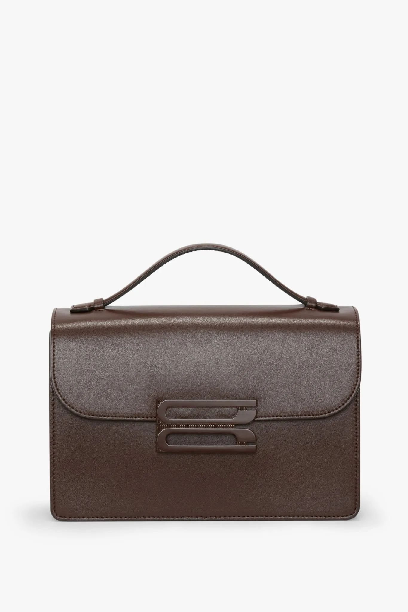 Tonal Dorian Bag In Dark Brown Smooth Leather Victoria Beckham